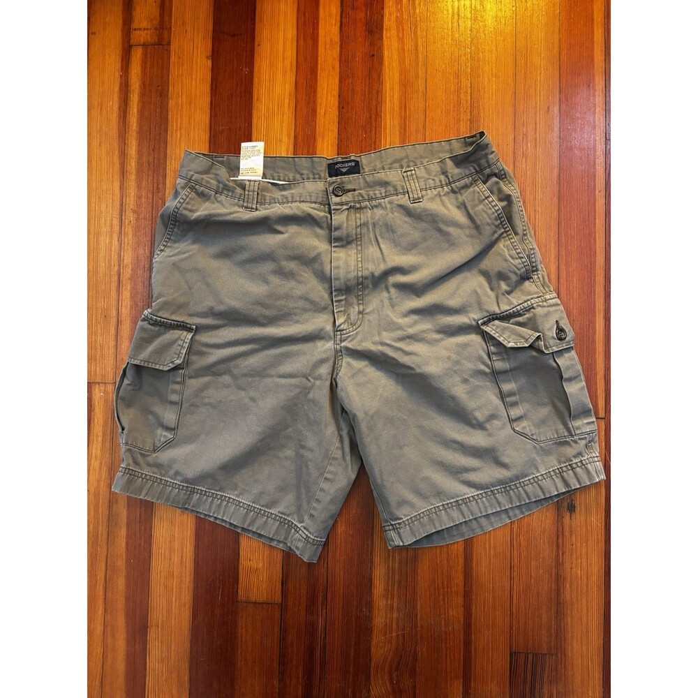 Dockers Cargo Shorts Mens 36 Green Flat Front Relaxed Fit Outdoor Casual Comfort